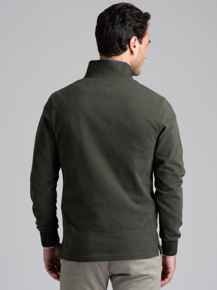 Polo de hombre en jersey con cuello ribeteado