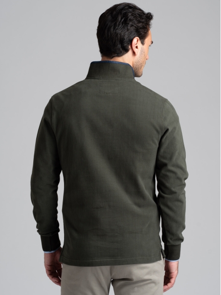 Polo de hombre en jersey con cuello ribeteado