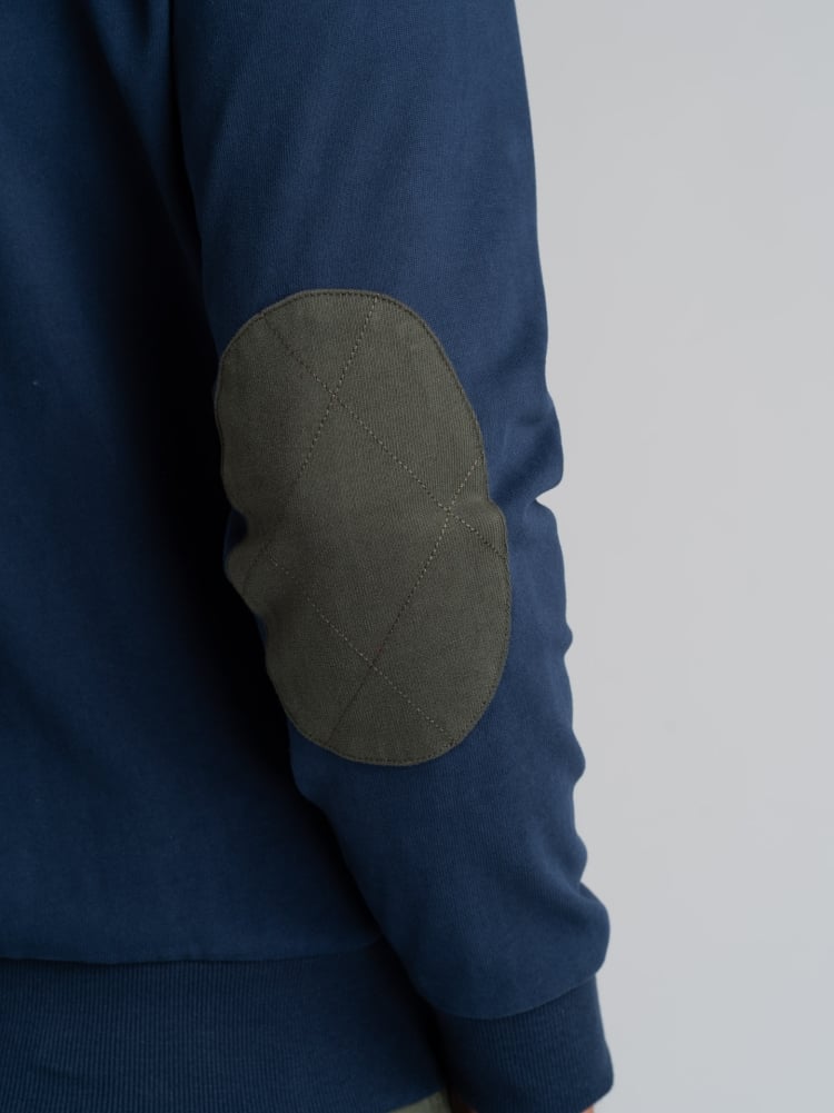 Sudadera con capucha y cremallera completa para hombre en jersone con contrastes