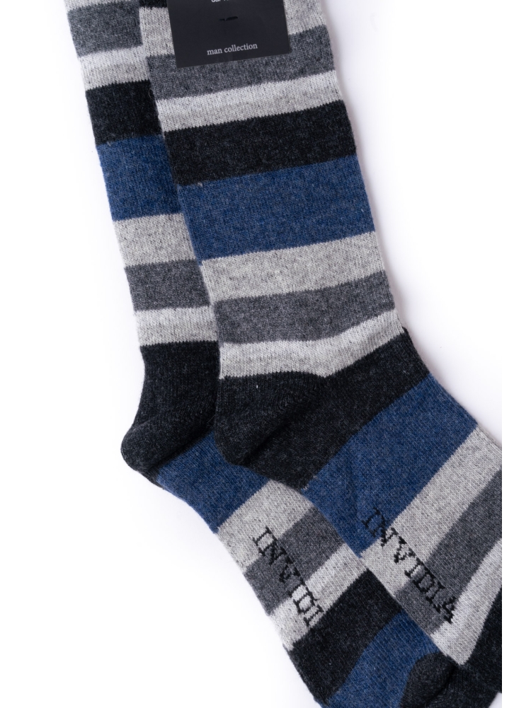 Calcetines de lana multirayas para hombre