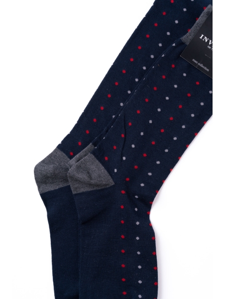 Calza uomo con pois bicolore