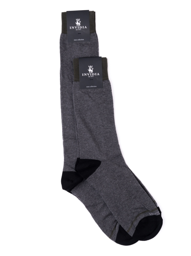 Calcetines de hombre de colores lisos con contrastes
