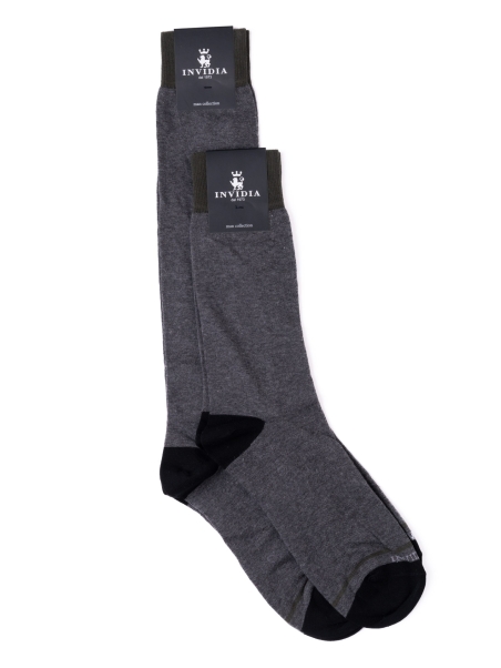 Calcetines de hombre de colores lisos con contrastes