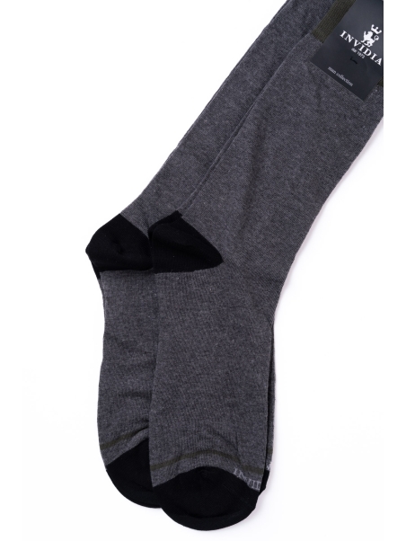 Calcetines de hombre de colores lisos con contrastes