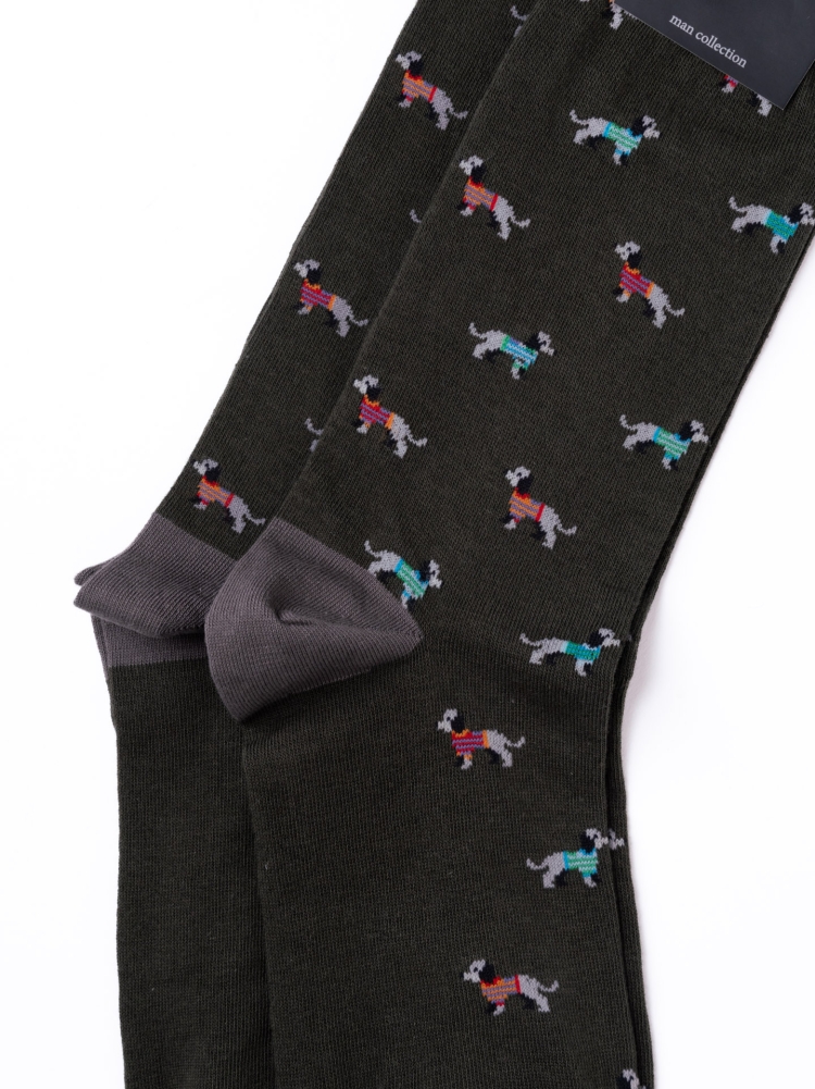 Calcetines de hombre que dibujan perros