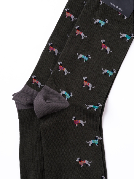 Calcetines de hombre que dibujan perros