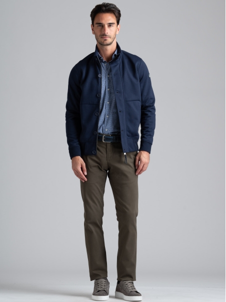 Chaqueta para hombre de jersey laminado con micropolar