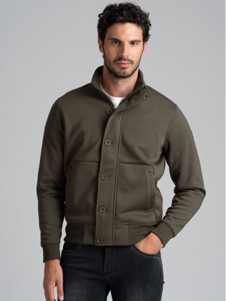 Chaqueta para hombre de jersey laminado con micropolar