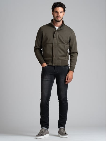 Chaqueta para hombre de jersey laminado con micropolar