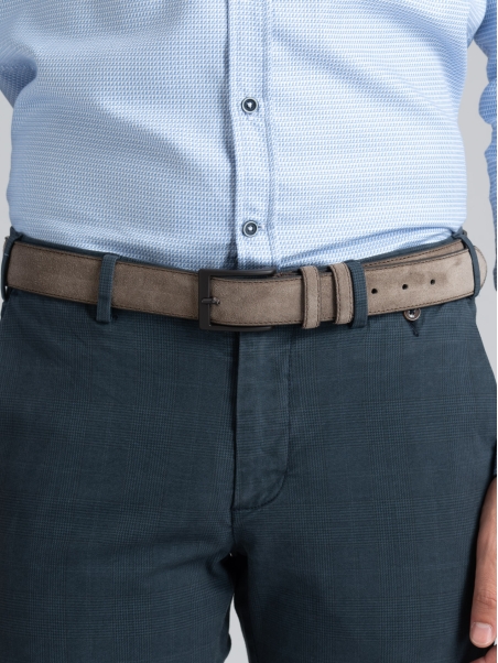 Pantalón chino de gabardina teñida Príncipe de Gales para hombre