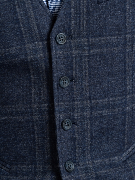 Chaleco de hombre en punto con estampado Gales azul 2