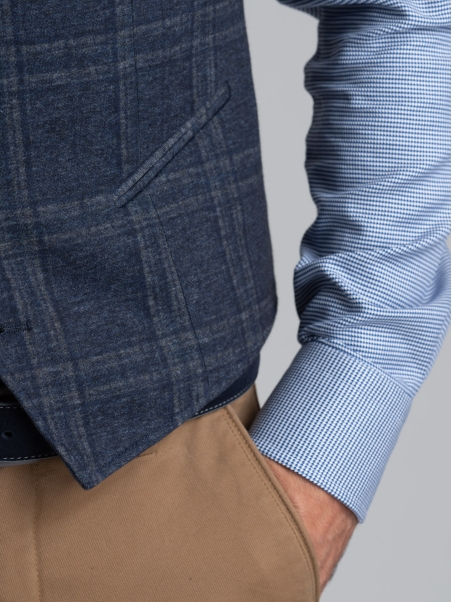 Chaleco de hombre en punto con estampado Gales azul