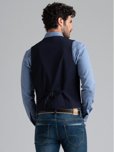 Chaleco Punto Milano Jersey de color liso para hombre