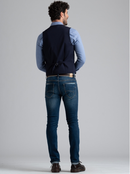 Chaleco Punto Milano Jersey de color liso para hombre
