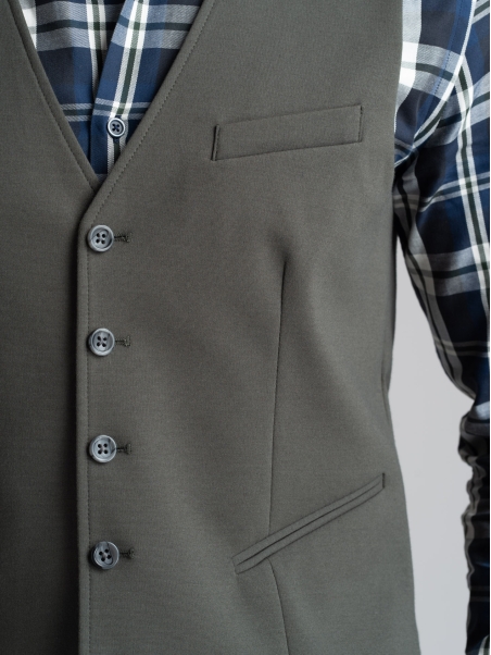 Chaleco Punto Milano Jersey de color liso para hombre