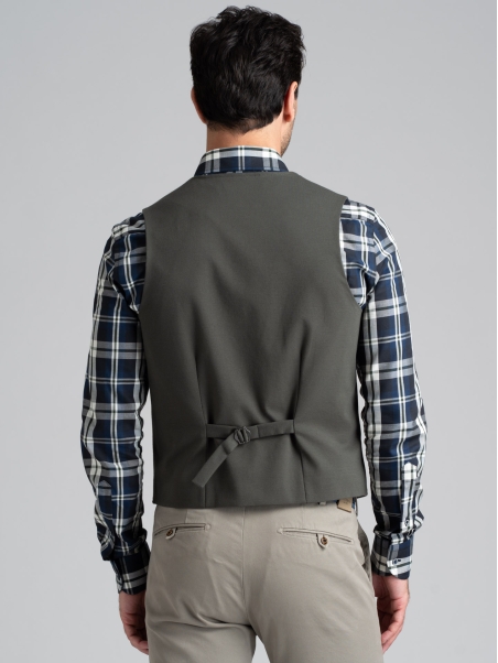 Chaleco Punto Milano Jersey de color liso para hombre