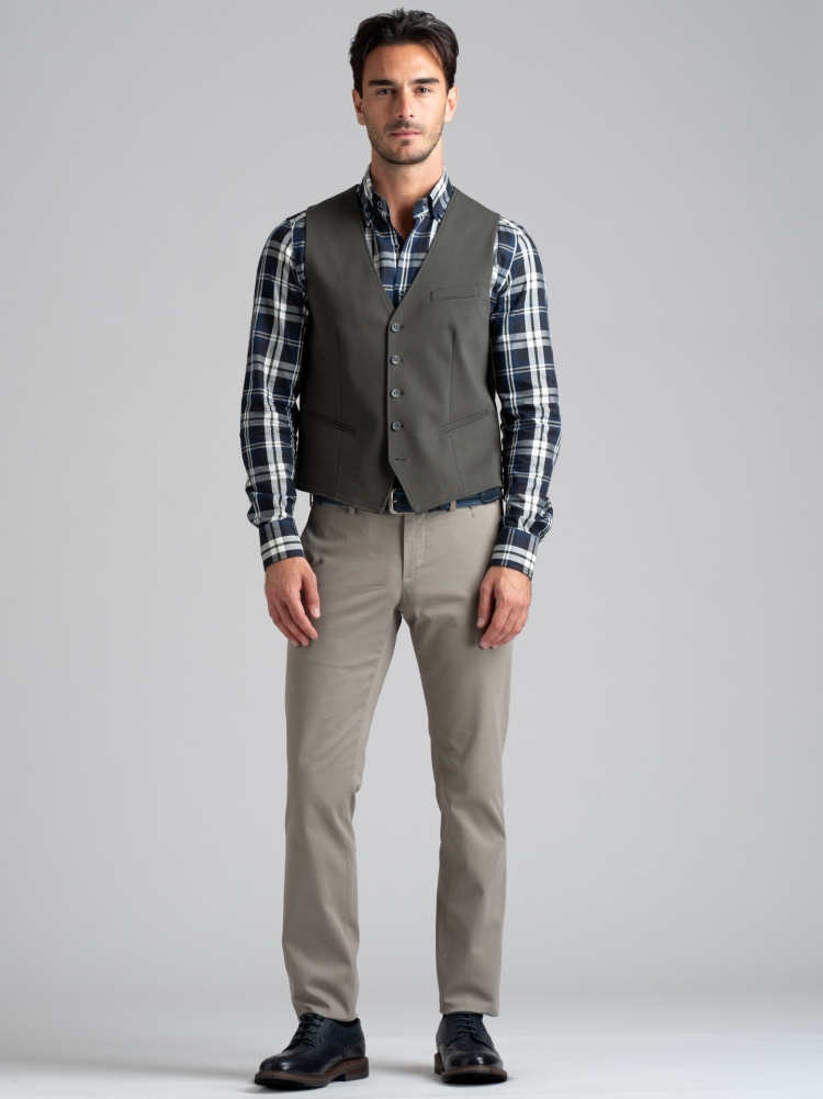 Chaleco Punto Milano Jersey de color liso para hombre