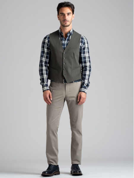 Chaleco Punto Milano Jersey de color liso para hombre