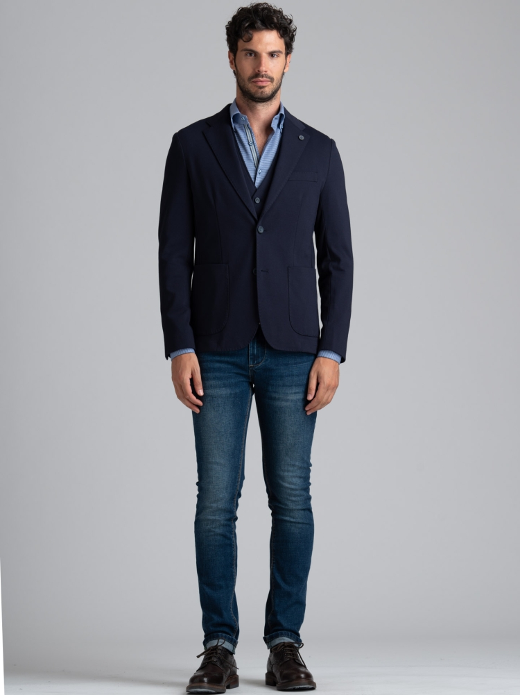 Chaqueta sin forro para hombre en Punto Milano Jersey