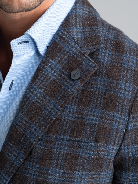 Chaqueta de hombre hecha a mano con estampado de madrás