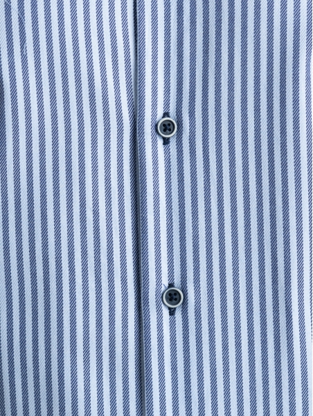 Camisa de rayas para hombre en tejido de sarga real