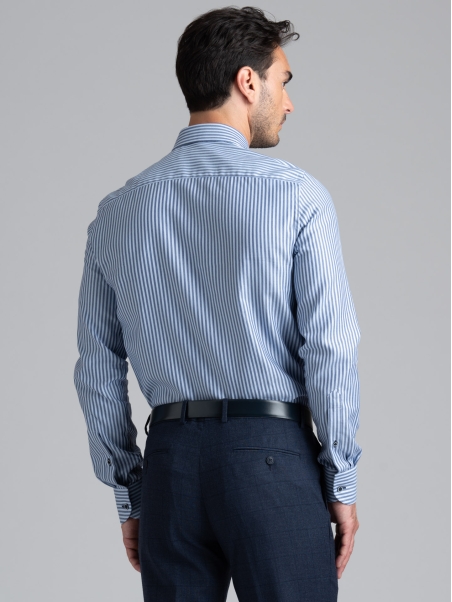 Camicia uomo rigata in tessuto royal twill