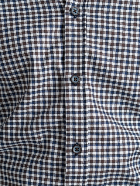 Camisa de hombre a cuadros azules y marrones 2