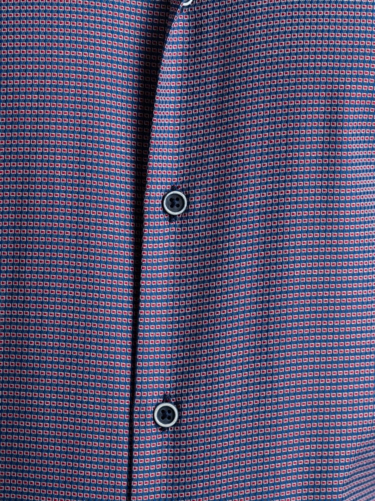 Camisa de hombre en tejido blindado azul y burdeos