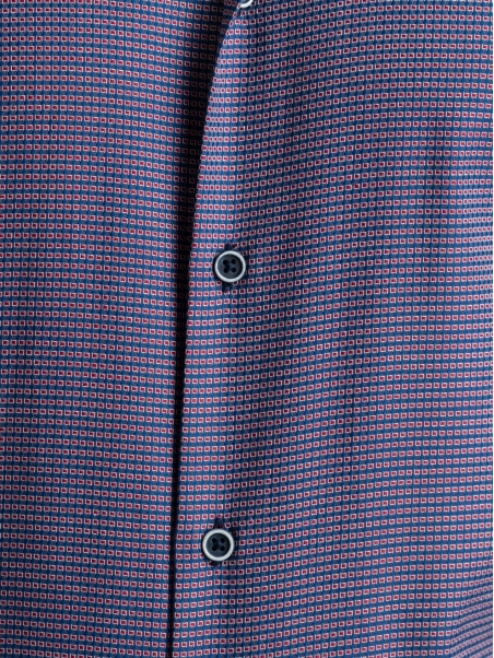 Camisa de hombre en tejido blindado azul y burdeos