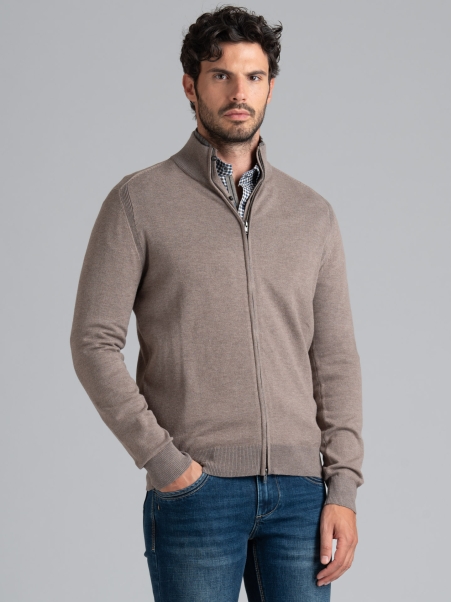 Maillot de hombre con cremallera completa y efecto de doble cuello