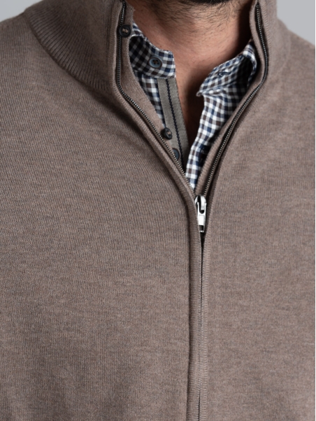 Maillot de hombre con cremallera completa y efecto de doble cuello