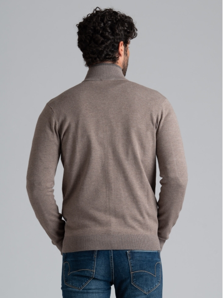 Maillot de hombre con cremallera completa y efecto de doble cuello