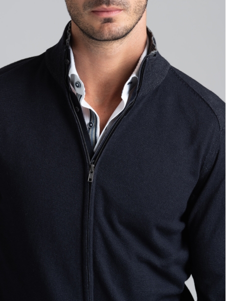 Maillot de hombre con cremallera completa y efecto de doble cuello