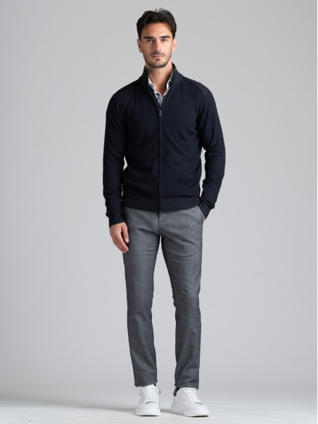 Maillot de hombre con cremallera completa y efecto de doble cuello