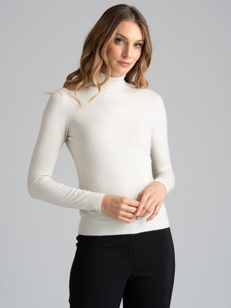 Maglia donna dolcevita basic in tessuto misto viscosa