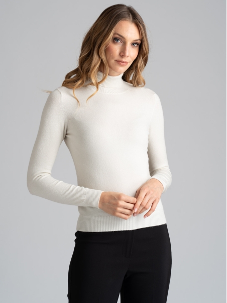 Maglia donna dolcevita basic in tessuto misto viscosa