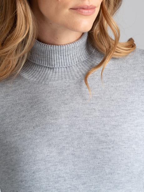 Jersey básico de cuello alto para mujer en mezcla de viscosa 2