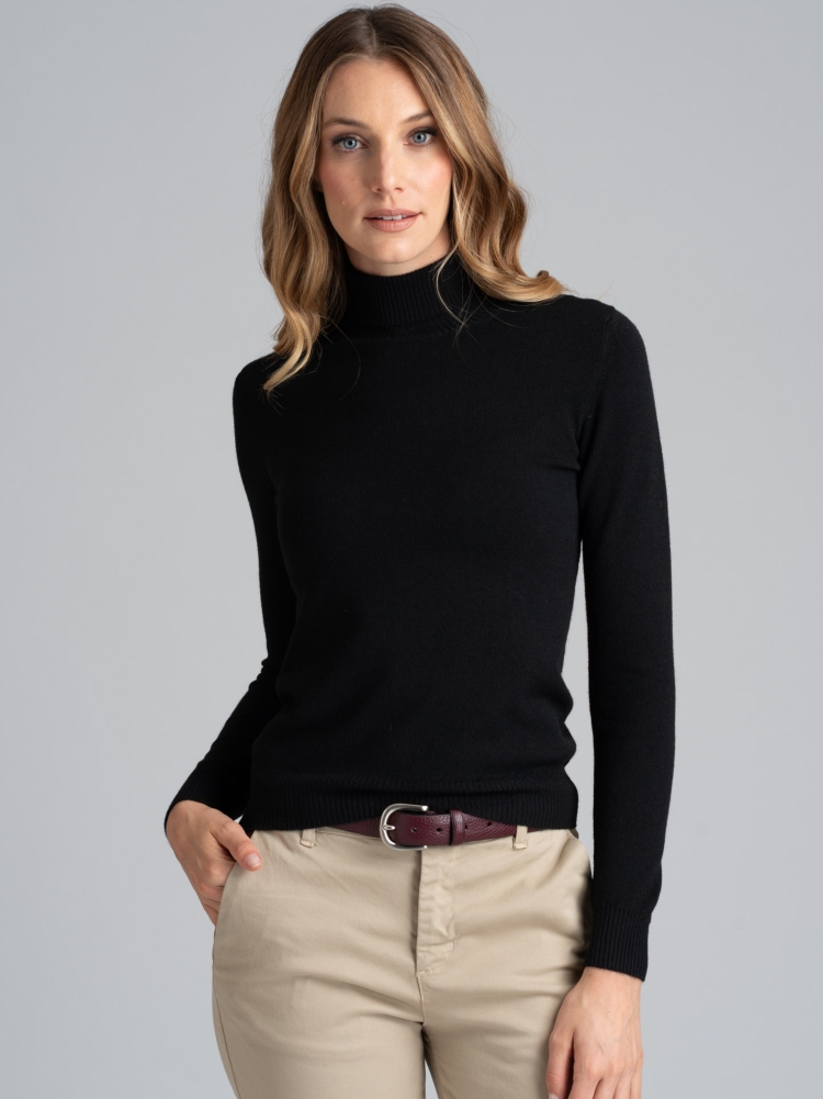 Maglia donna dolcevita basic in tessuto misto viscosa