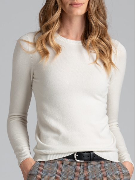 Jersey de cuello redondo de mujer en mezcla de viscosa