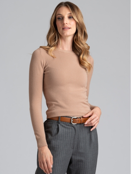 Jersey de cuello redondo de mujer en mezcla de viscosa