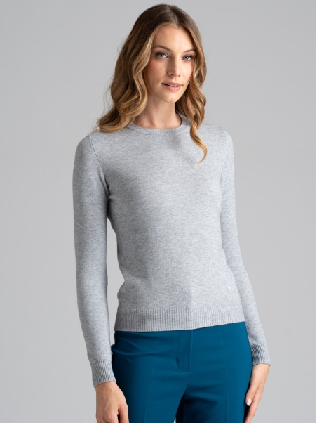 Jersey de cuello redondo de mujer en mezcla de viscosa