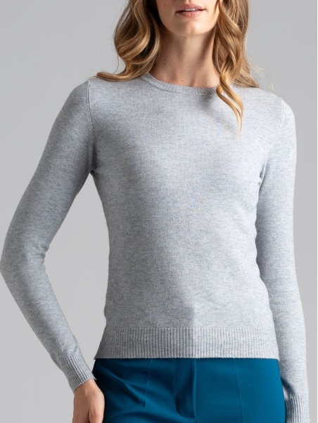 Jersey de cuello redondo de mujer en mezcla de viscosa