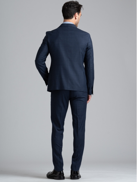 Traje de hombre de tres piezas de madrás efecto melange