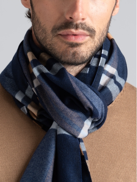 Pañuelo de tela diagonal para hombre con diseño de madrás