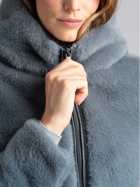 Chaqueta de piel sintética para mujer