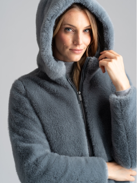 Chaqueta de piel sintética para mujer