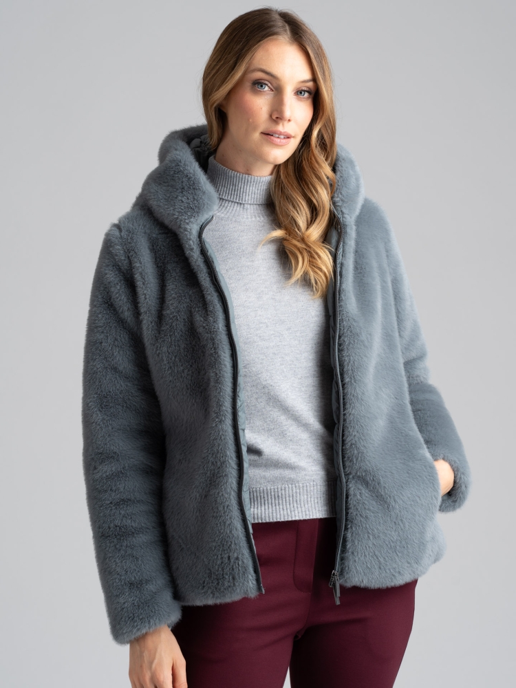 Chaqueta de piel sintética para mujer
