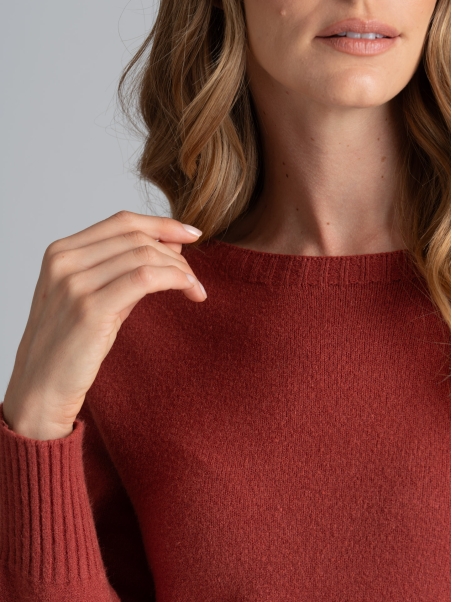Jersey abierto de mujer con cuello redondo color sólido