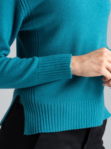 Maglia donna girocollo aperto tinta unita 2