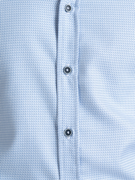 Camicia uomo armaturata azzurra micro disegno geometrico 2